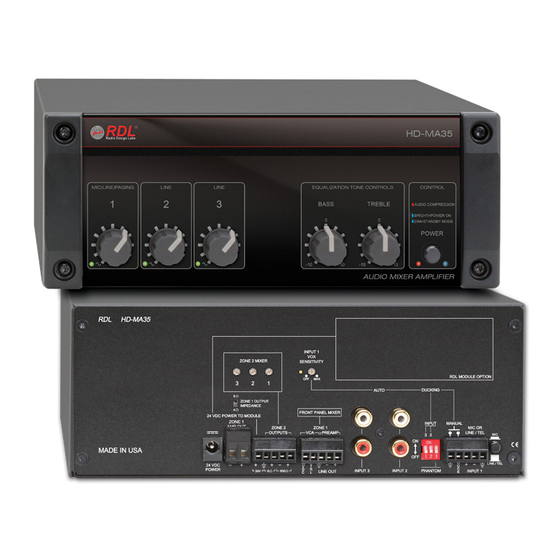 RDL HD-MA35 Installation And Operation