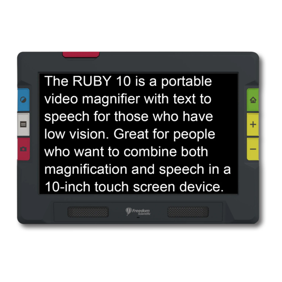 Freedom Scientific RUBY 10 Directions For Setup And Use