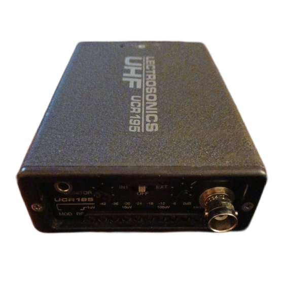 LECTROSONICS UCR 195 OPERATING INSTRUCTIONS MANUAL Pdf Download