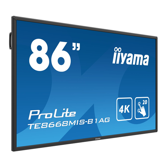 Iiyama ProLite TE8668MIS Manuals