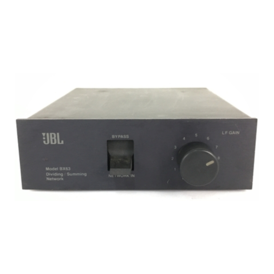 JBL BX63 Technical Manual