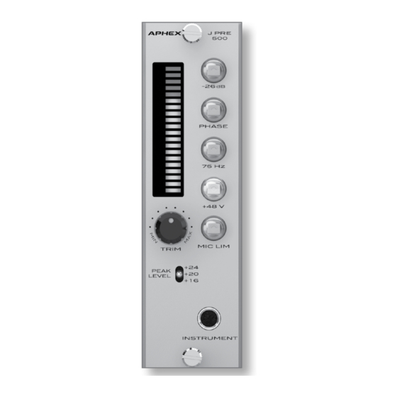 Aphex J PRE 500 Owner's Manual