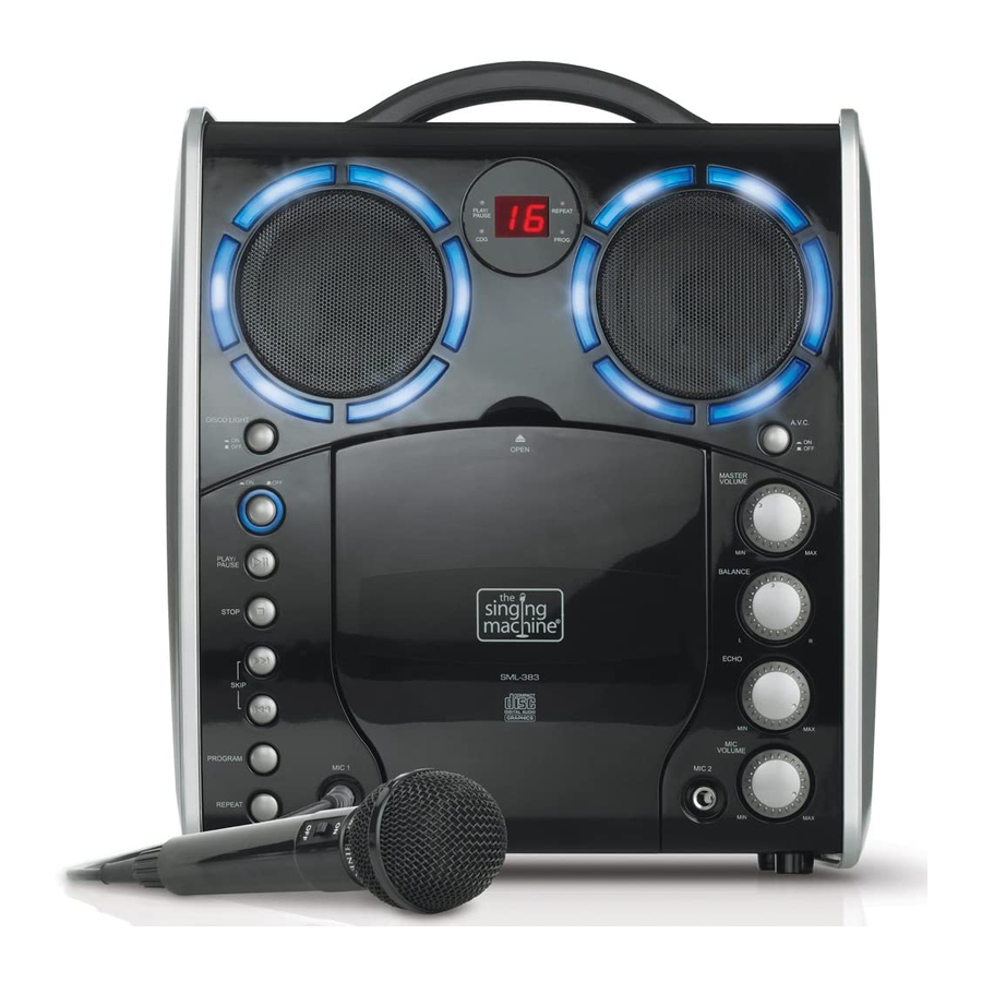 The Singing Machine SML-383 Troubleshooting