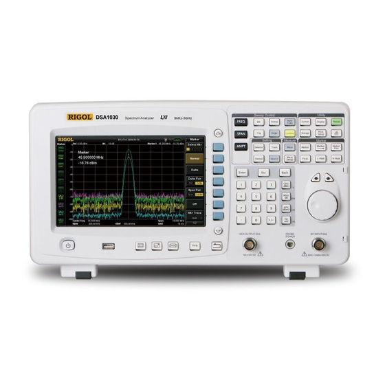 Rigol DSA1000 Series Performance Verification Manual