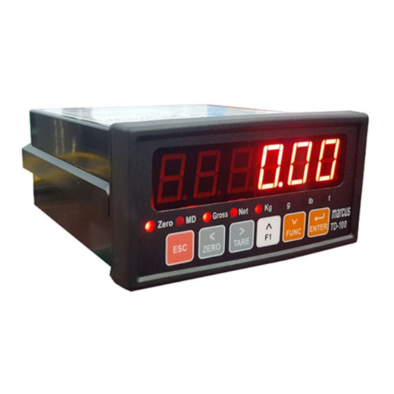 User Manuals: MARcus TD-100 Weighing Scale
