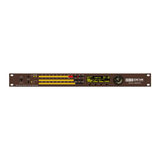 User Manuals: DEVA Broadcast DB4005 FM Radio Monitoring