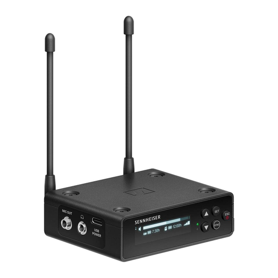 Sennheiser Evolution Wireless Digital Portable EW-DP EK Quick Manual