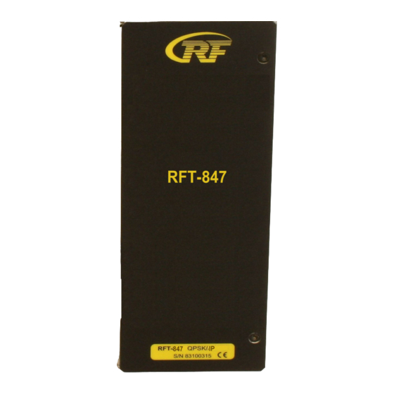 RF RFT-847CI Manuals