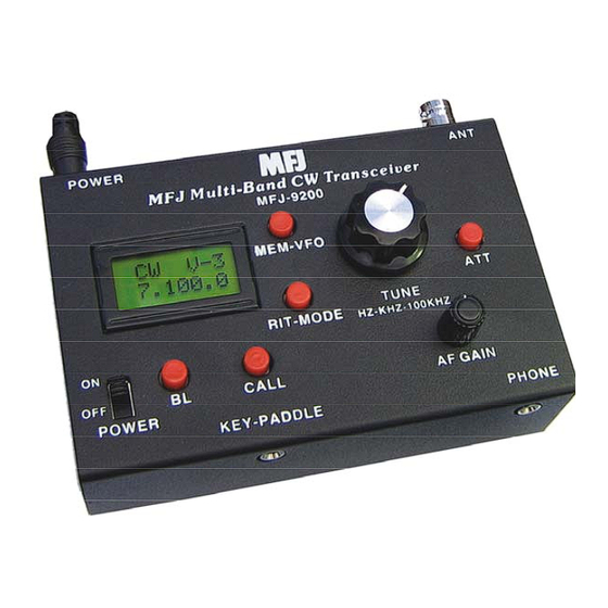 MFJ -9200 Instruction Manual