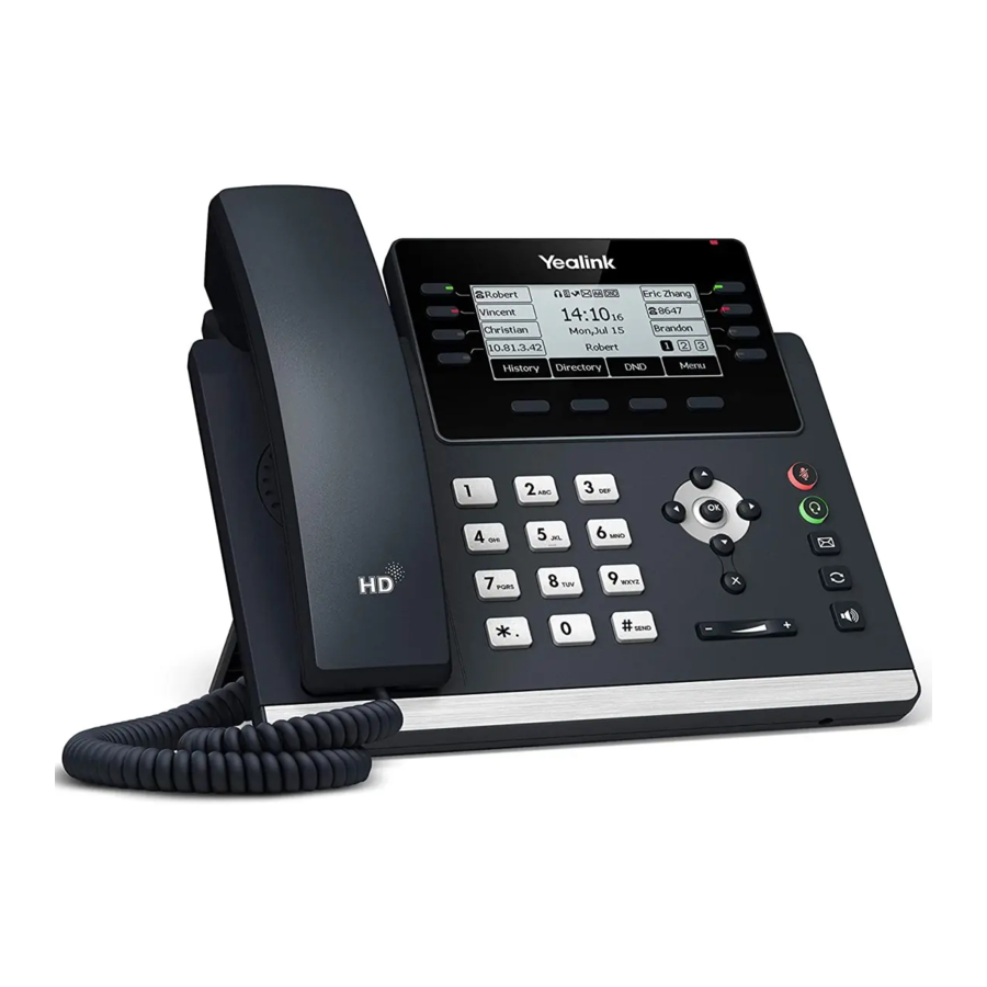 Yealink SIP-T43U - Ultra-elegant Gigabit IP Phone Quick Start Guide
