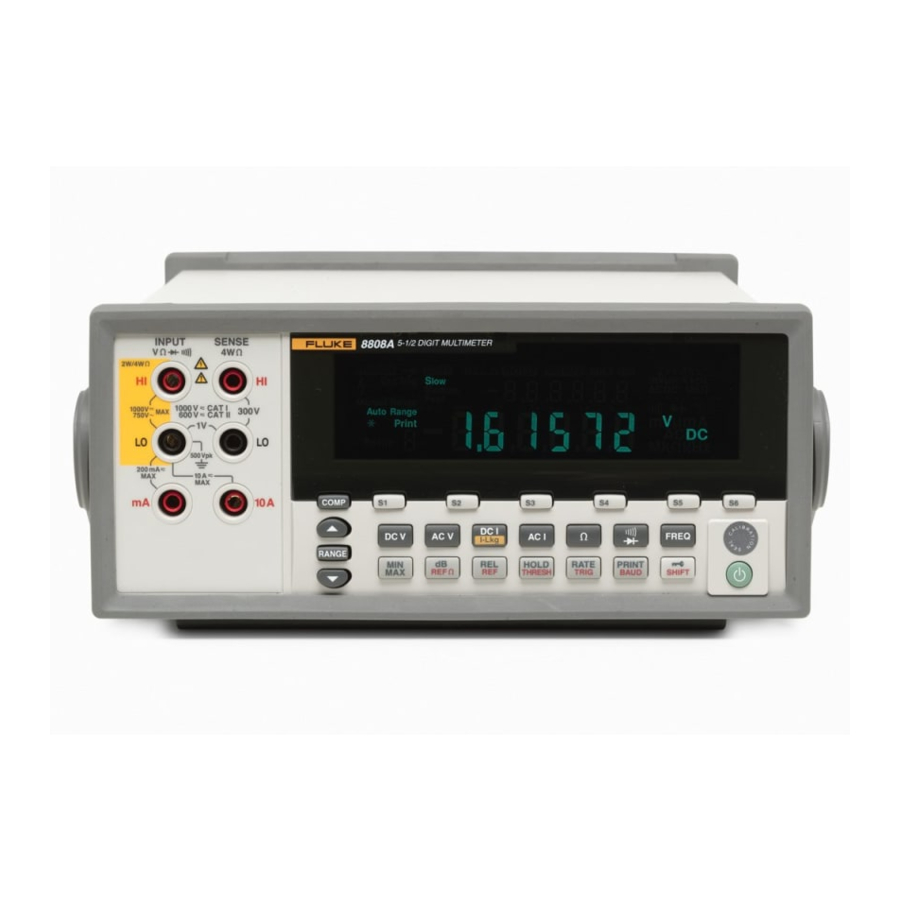 Fluke 8808A Getting Started Manual