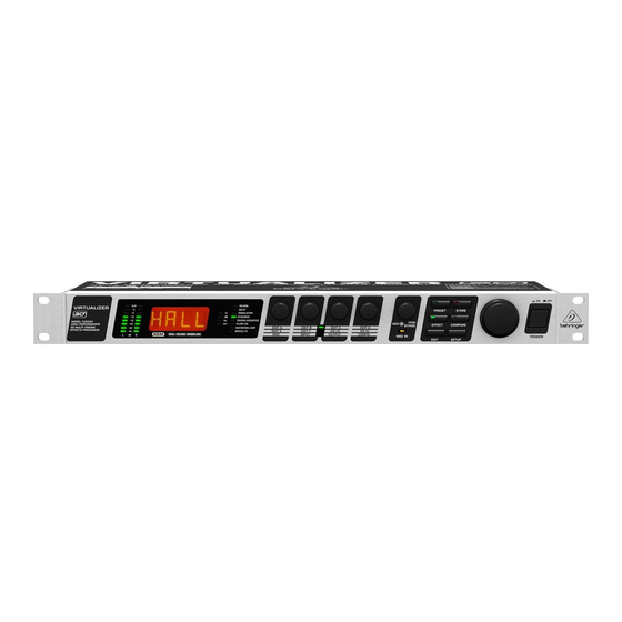 Behringer FX2000 Virtualizer 3D Quick Start Manual