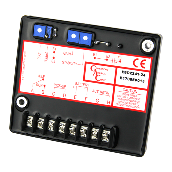 Governors America ESD2200 Series Manual