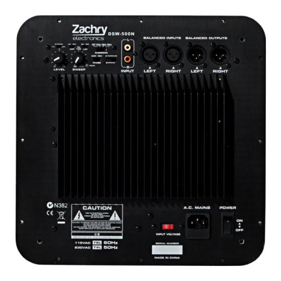 Zachry DSW-500N User Manual
