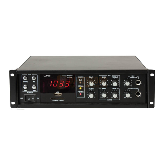 LTC Audio PAA80BT Address Amplifier Manuals