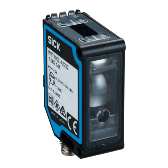 SICK WTT190L-A Series Sensor Manuals