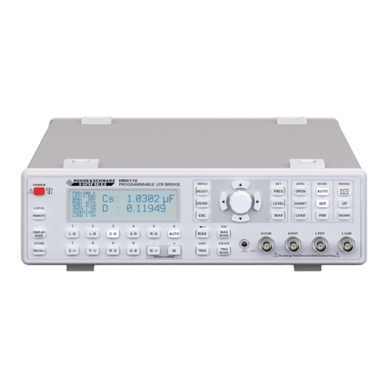 Rohde & Schwarz HM8118 Quick Start Manual