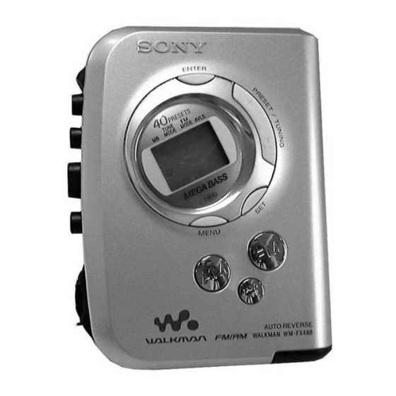 Sony WM-FX488 Service Manual