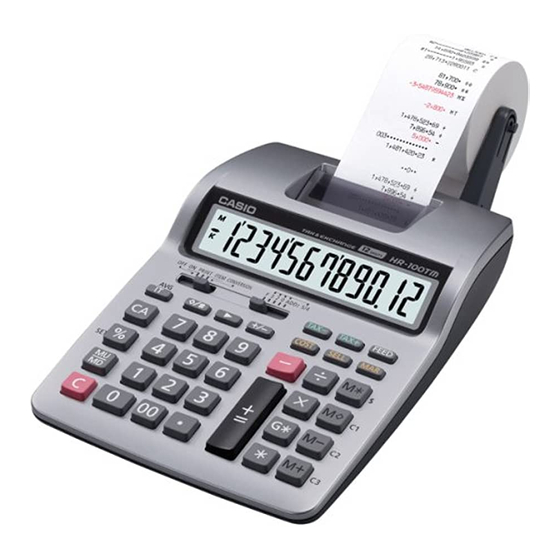 CASIO HR100TM USER MANUAL Pdf Download ManualsLib