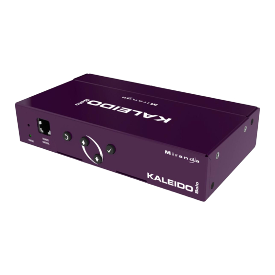 Miranda Kaleido-Solo KS-900 Manual To Installation And Operation