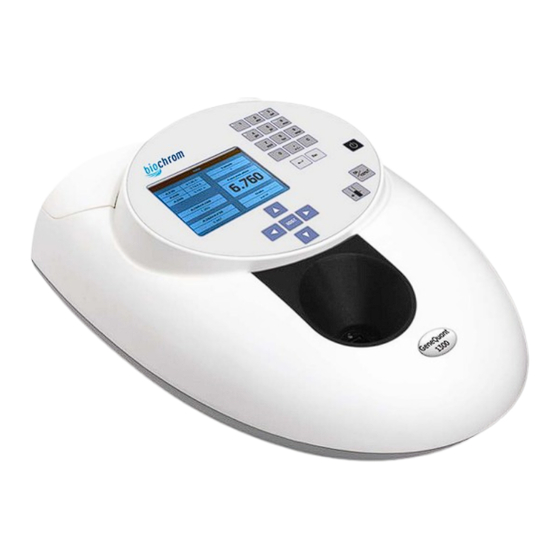 biochrom GeneQuant 1300 Quick Reference Manual