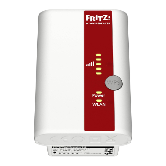 FRITZ! WLAN REPEATER 310 INSTALLATION AND OPERATION MANUAL Pdf Download