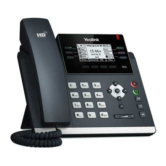 Yealink SIP-T41S Quick Start Manual
