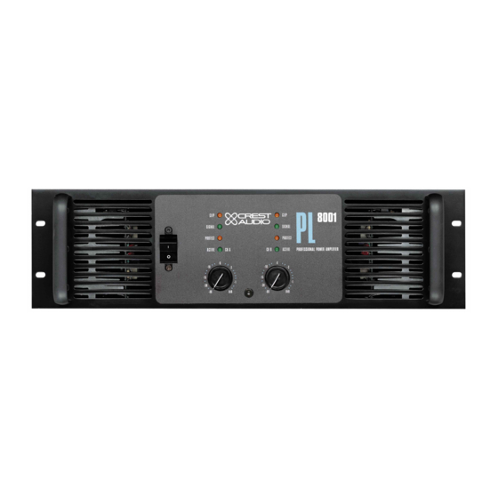 Crest Audio PL8001 Specifications
