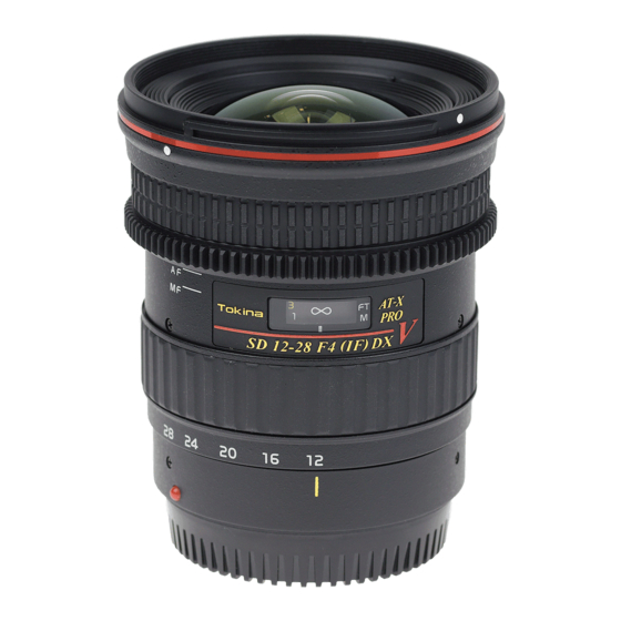 Tokina AT-X 116 PRO DX V Instruction Manual