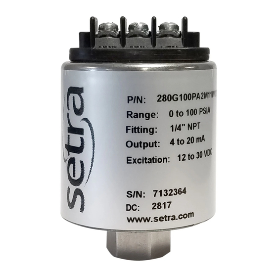 Setra Systems 280G Operating Instructions