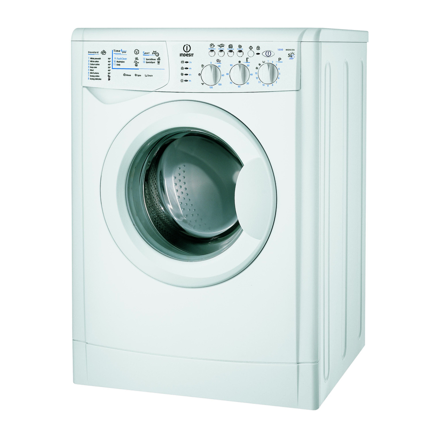Indesit WIDXL 126 Instructions For Use Manual