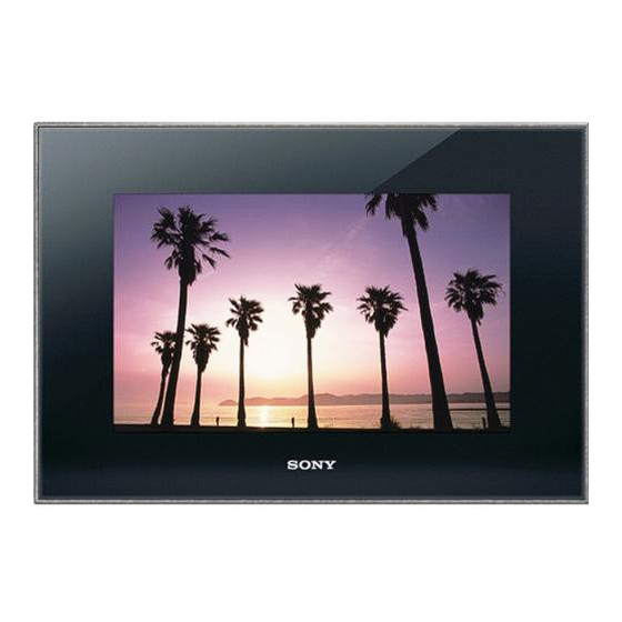 User Manuals: Sony DPF-X1000 Digital Photo Frame