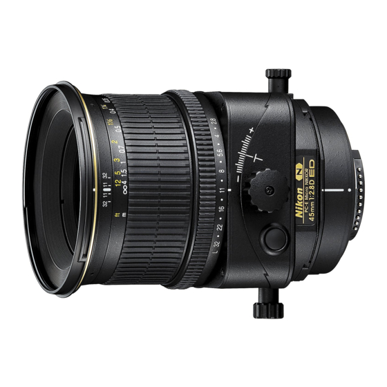 Nikon PC-E Micro NIKKOR 45mm f/2.8D ED User Manual