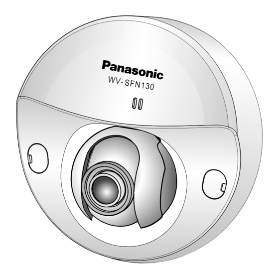 Panasonic WV-SFN130 Installation Manual