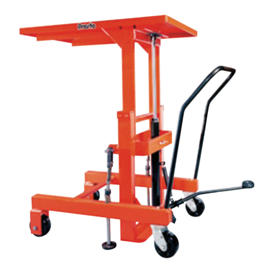 Presto Lifts PL Series Installation, Operation And Service Manual