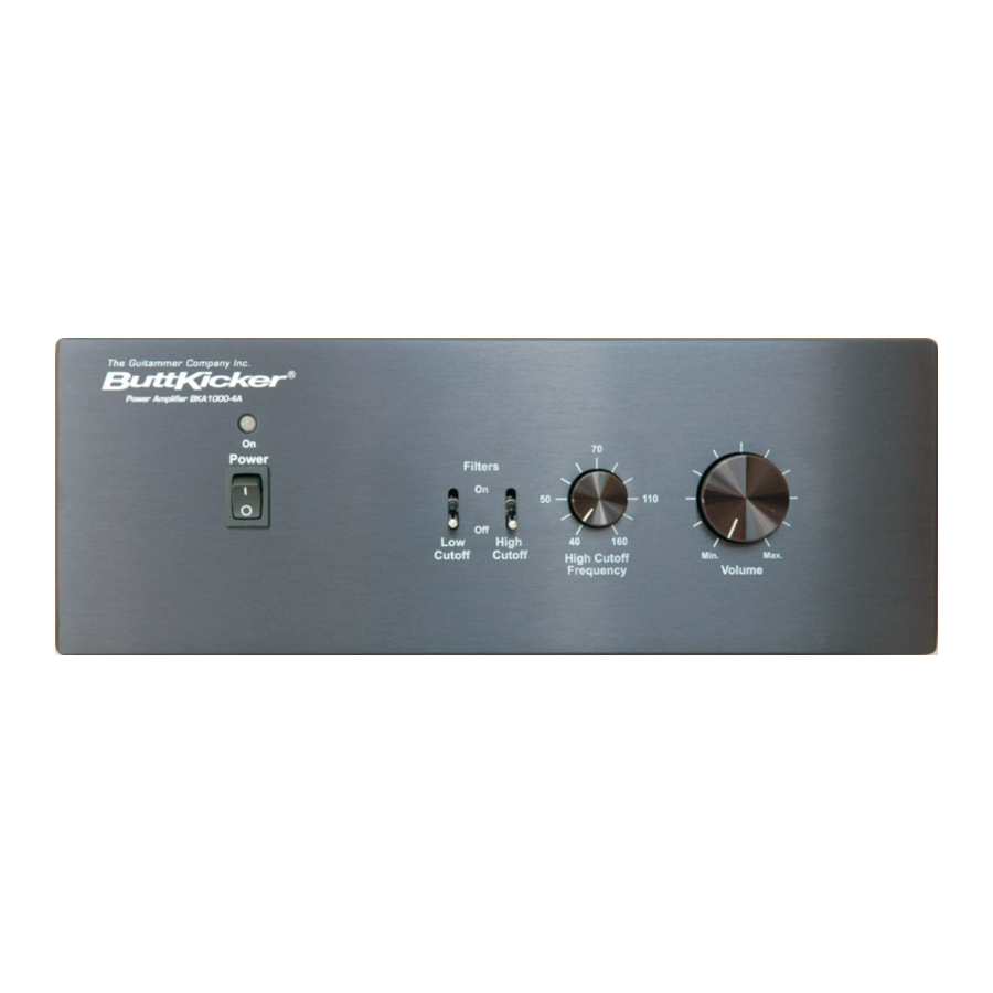 ButtKicker BKA1000-4A - Power Amplifier 120 volt version Manual