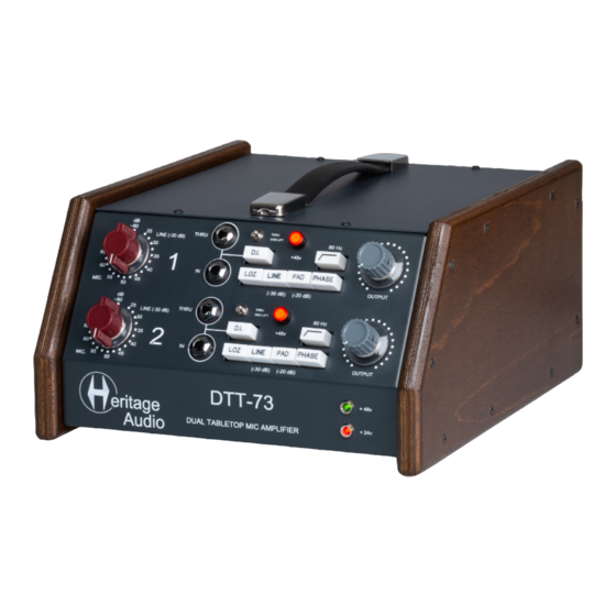 Heritage Audio DTT-73 User Manual