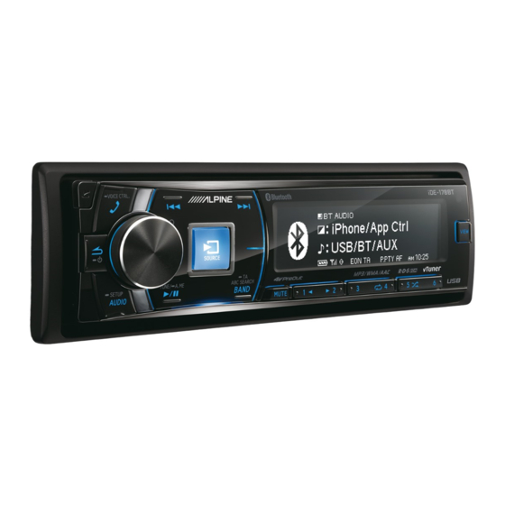 Alpine CDE-178BT Quick Reference Manual