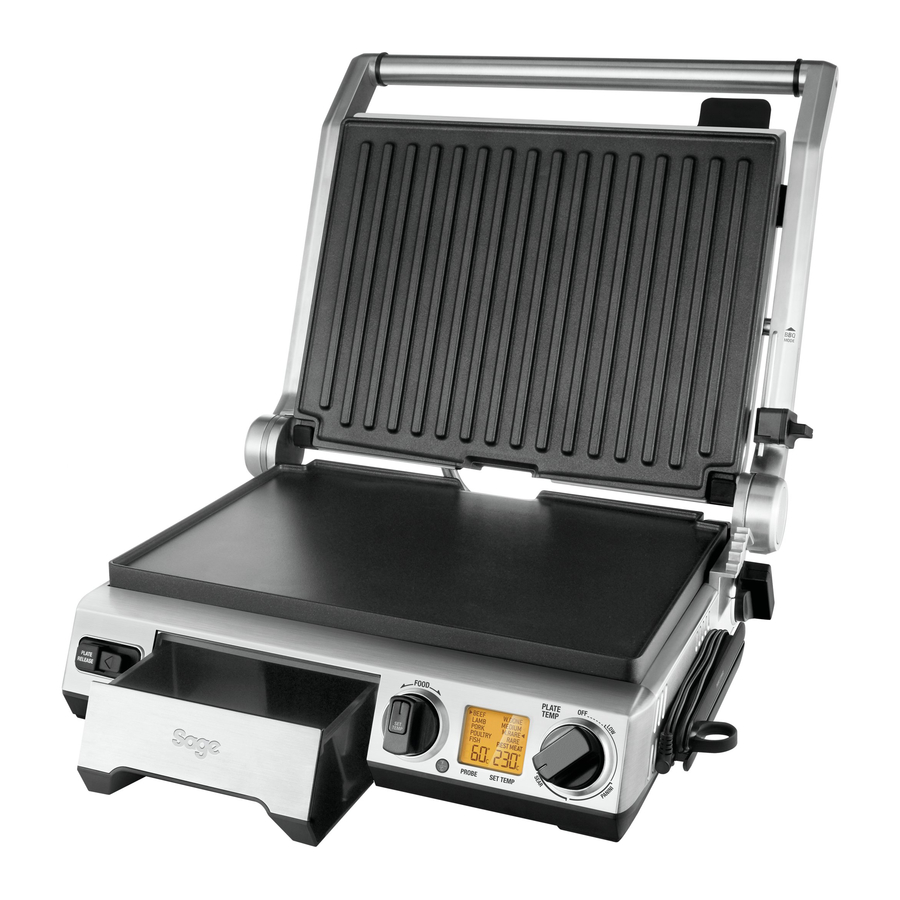 Sage the Smart Grill Pro BGR840 / SGR840 - Toaster Grill 2400W Manual