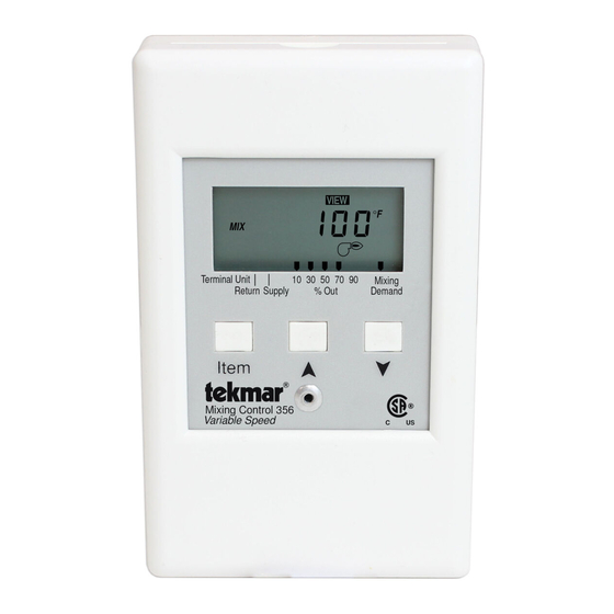 User Manuals: Tekmar Mixing Control 356 Speed Relay