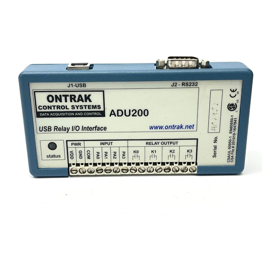 ONTRAK ADU200 User Manual