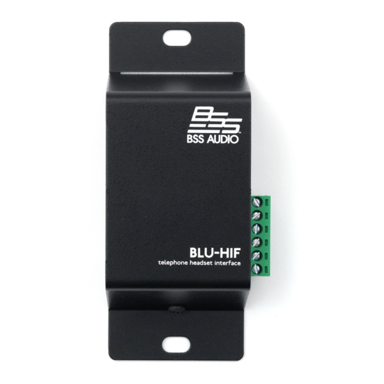 Harman BSS Soundweb London BLU-HIF Installation Manual