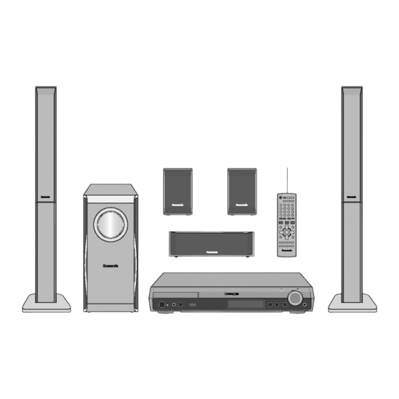 User Manuals: Panasonic SA-HT855E Home Theater System