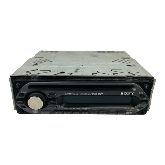 Sony CDX-GT200S Operating Instructions Manual