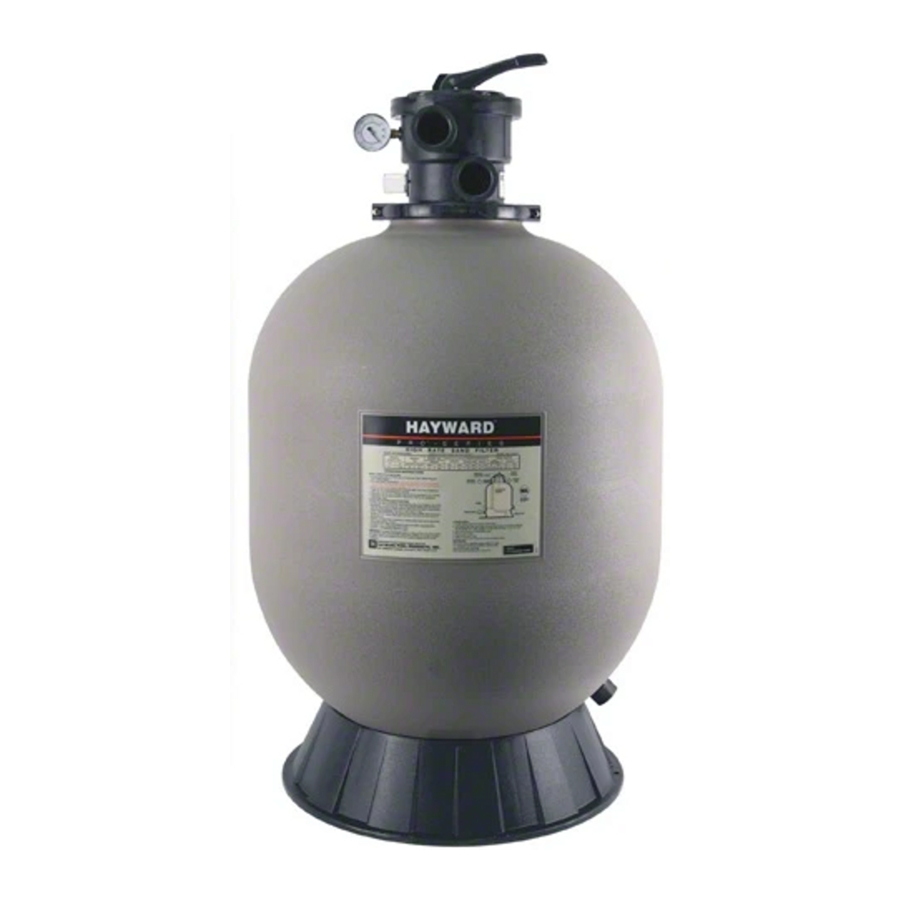 Hayward Pro Series, S144T, S166T, S180T, S210T - High Rate Sand Filter Manual