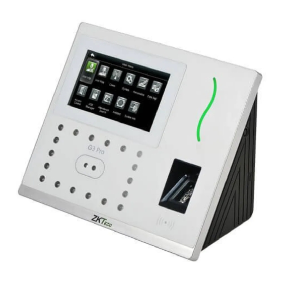 ZKTeco G3 Pro Biometric Time Clock Manuals