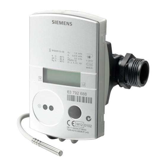 User Manuals: Siemens WS 5 Series Ultrasonic Heat Meter