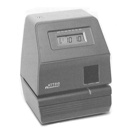 Acroprint ATT310 User Manual