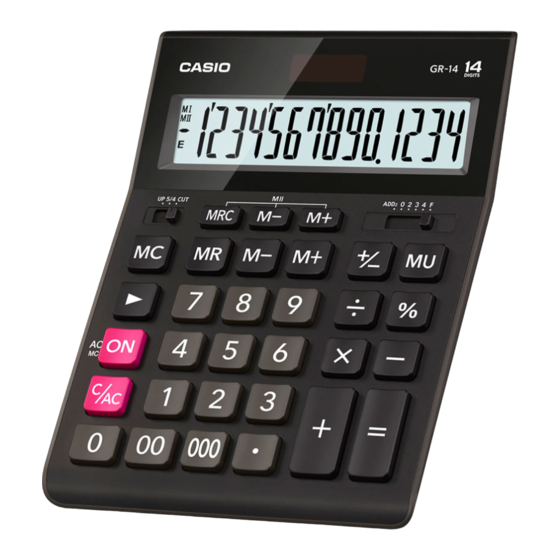 Casio GR-14T User Manual