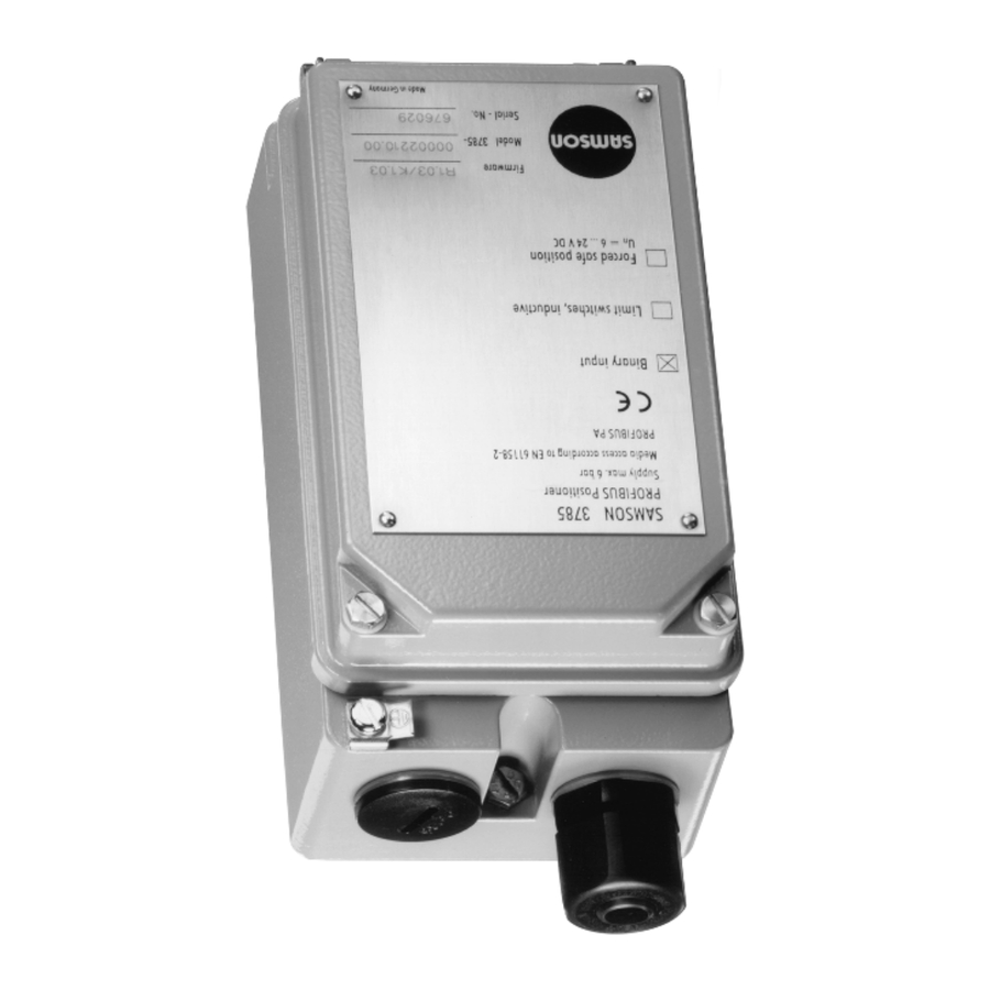 Samson 3785 Mounting And Operating Instructions